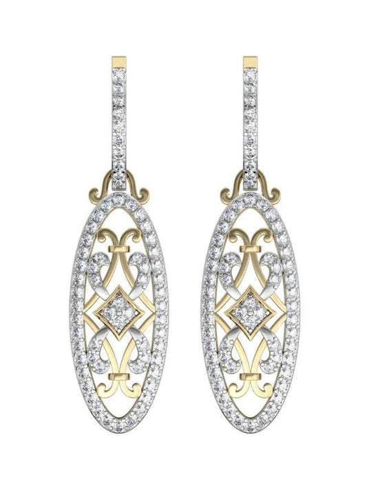 Captivating Trendy Diamond danglers on Hoops - Jewelslane