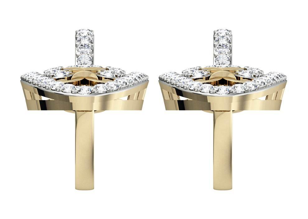 Captivating Trendy Diamond danglers on Hoops - Jewelslane