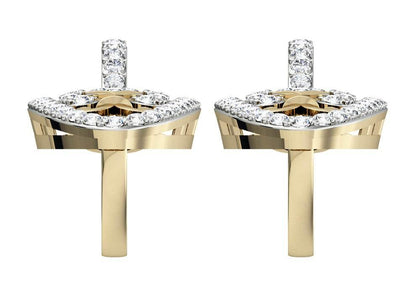 Captivating Trendy Diamond danglers on Hoops - Jewelslane