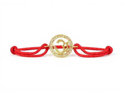 Om Border Diamond Bracelet in Gold