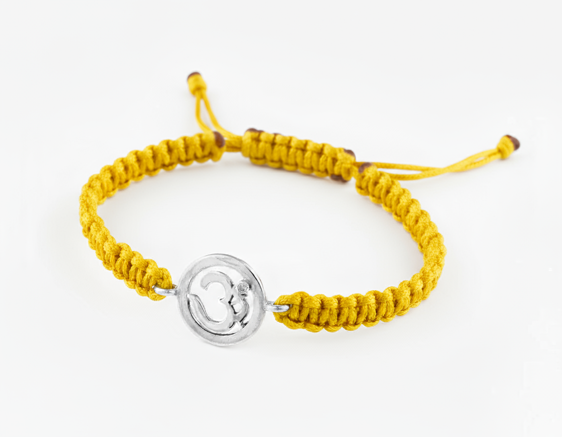 Om Single Diamond Bracelet Silver - Jewelslane