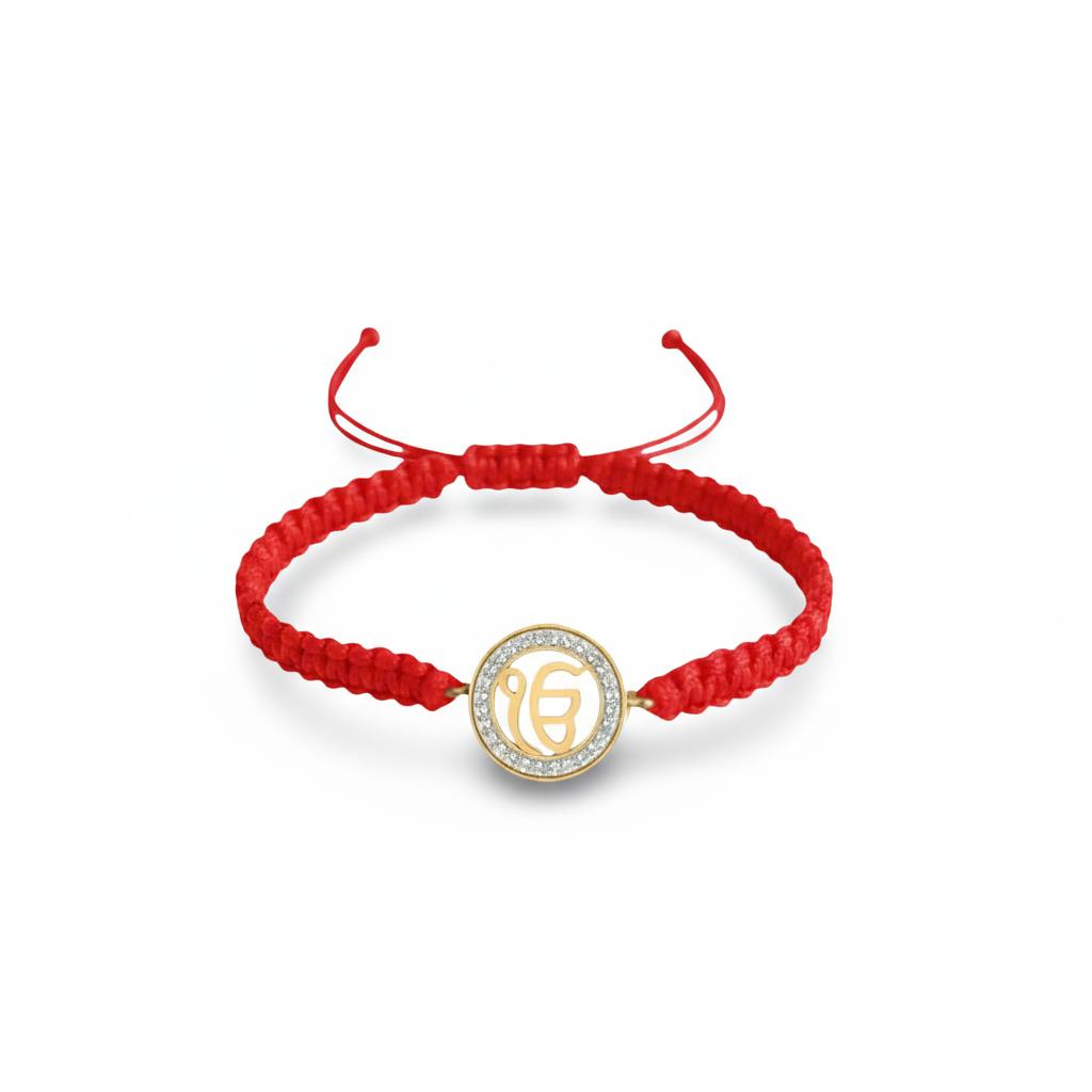 Auspicious Ik Onkaar Bracelet in gold with diamonds