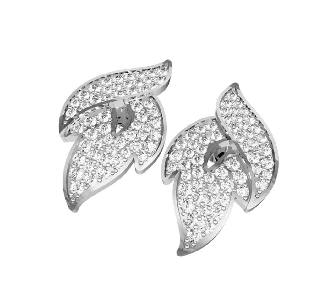 Contemporary Diamond ear studs - Jewelslane