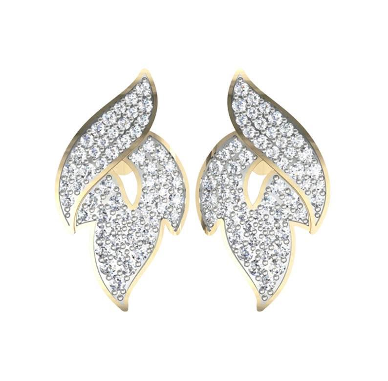 Contemporary Diamond ear studs - Jewelslane