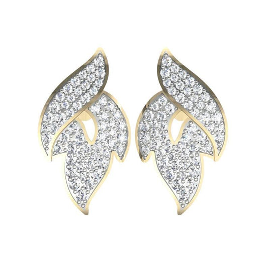 Contemporary Diamond ear studs - Jewelslane