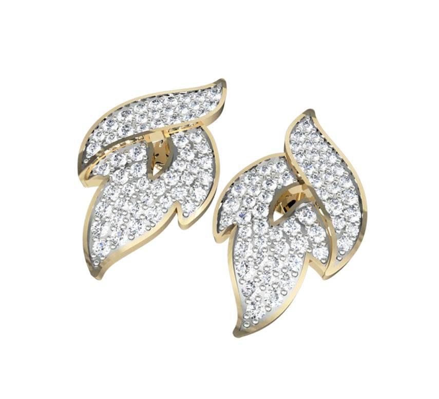 Contemporary Diamond ear studs - Jewelslane