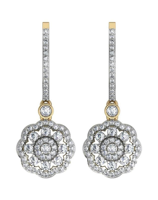 Delicate Diamond Danglers on Hoops - Jewelslane