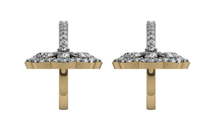 Delicate Diamond Danglers on Hoops - Jewelslane