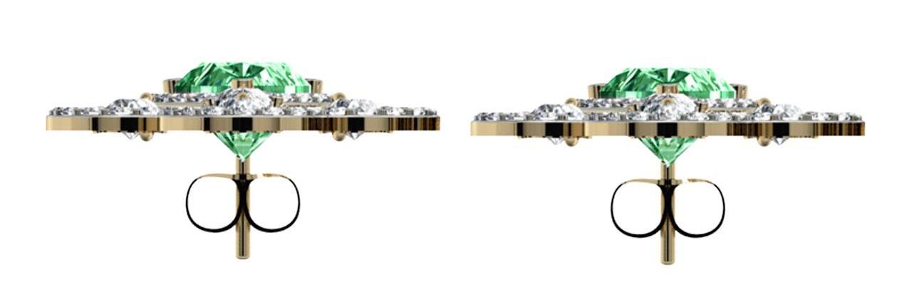 Delicate Emerald Diamond Danglers - Jewelslane