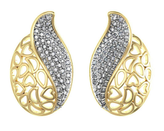 Designer Diamond Ear studs - Jewelslane