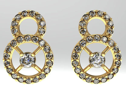 Diamond Daily wear Eartops - Jewelslane