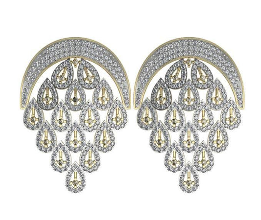 Diamond Crescent Earrings - Jewelslane