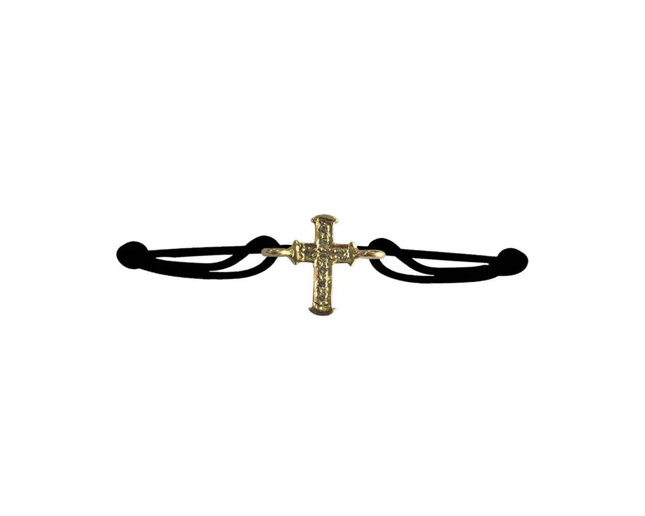 Diamond Cross bracelet in gold studded with diamonds - Jewelslane