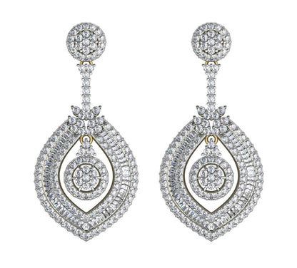 Diamond Danglers with Baguettes - Jewelslane