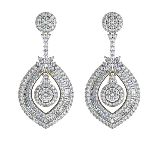 Diamond Danglers with Baguettes - Jewelslane