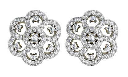 Diamond Floral Cluster Eartops - Jewelslane