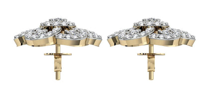 Diamond Floral Cluster Eartops - Jewelslane