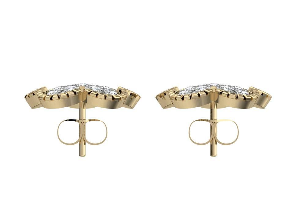 Diamond Flower Earstuds - Jewelslane