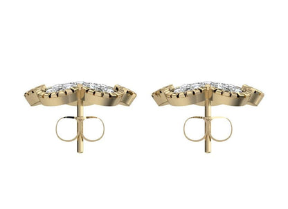 Diamond Flower Earstuds - Jewelslane