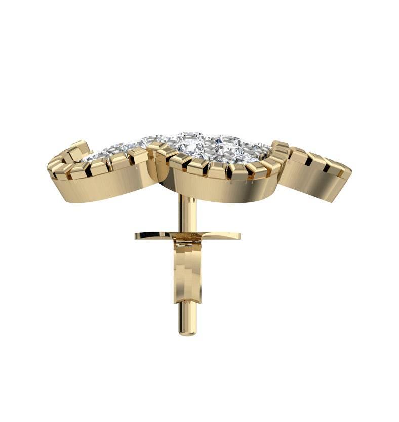 Diamond Flower Earstuds - Jewelslane