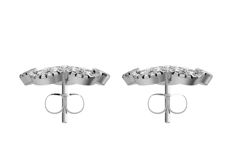 Diamond Flower Earstuds - Jewelslane