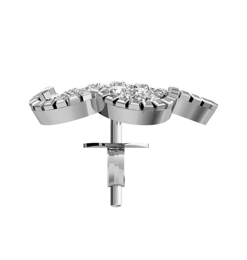 Diamond Flower Earstuds - Jewelslane