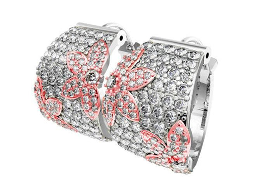 Diamond Balis with floral design - Jewelslane