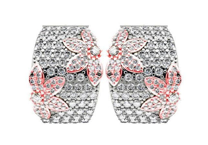 Diamond Balis with floral design - Jewelslane