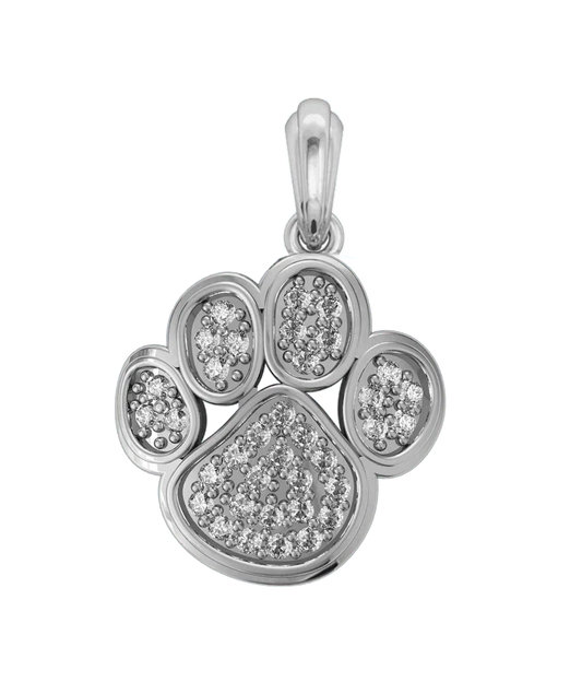 Dog Paw pet silver charm - Jewelslane