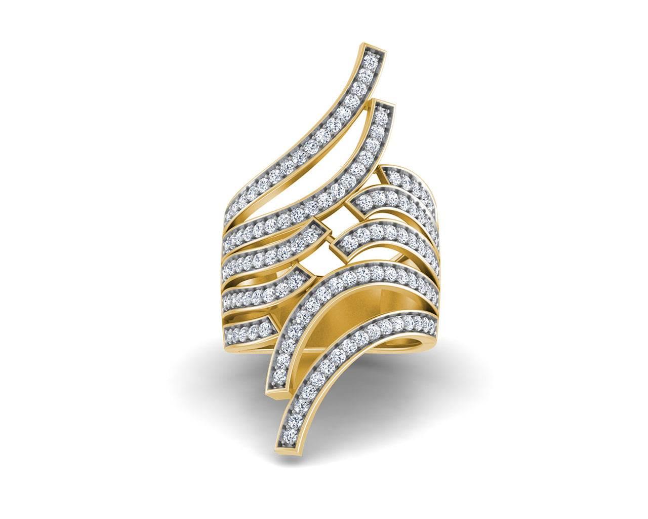 Edana Wide Diamond Band In 14k gold - Jewelslane