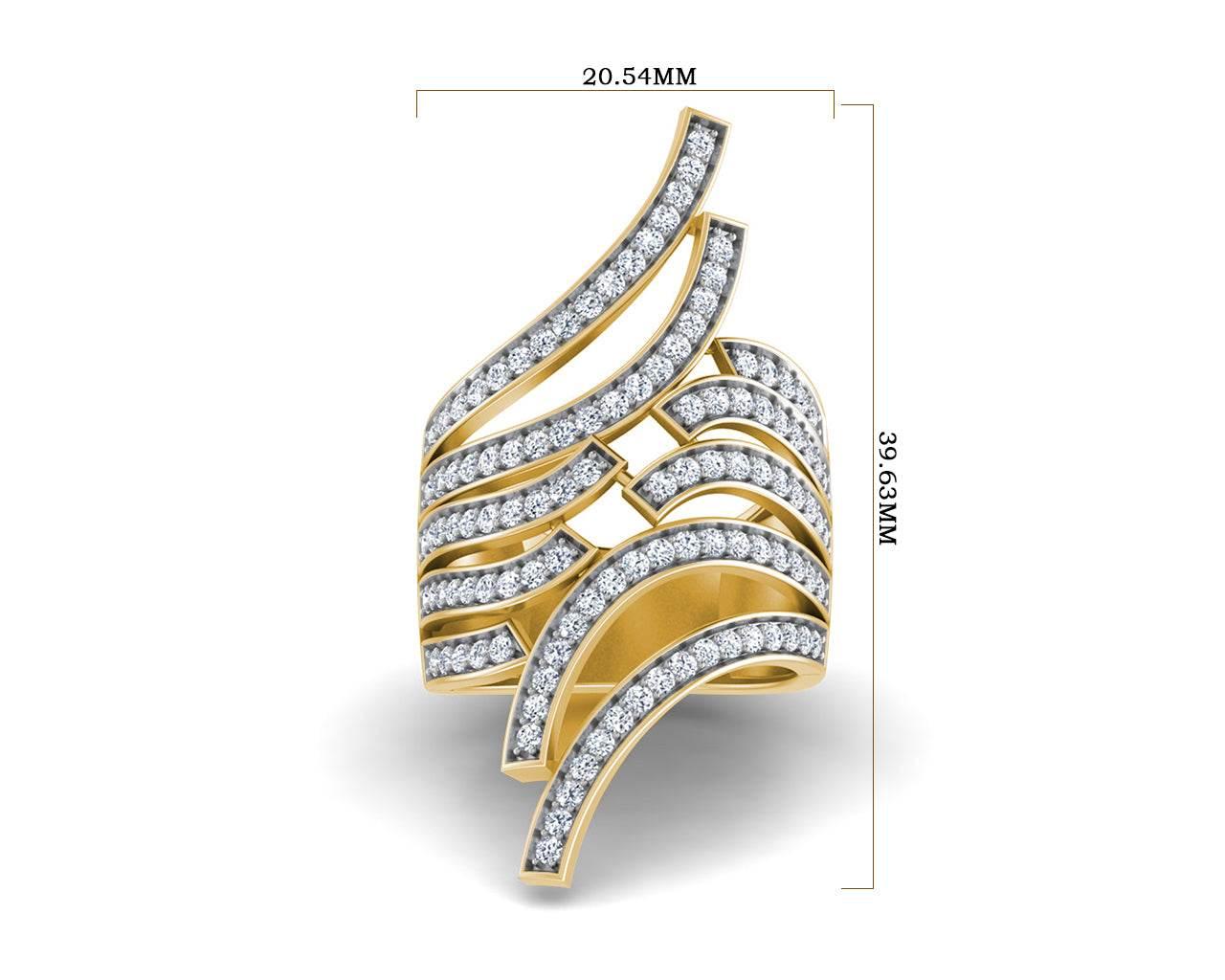 Edana Wide Diamond Band In 14k gold - Jewelslane