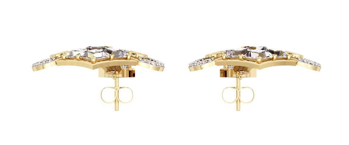 Elegant Diamond Danglers in gold - Jewelslane