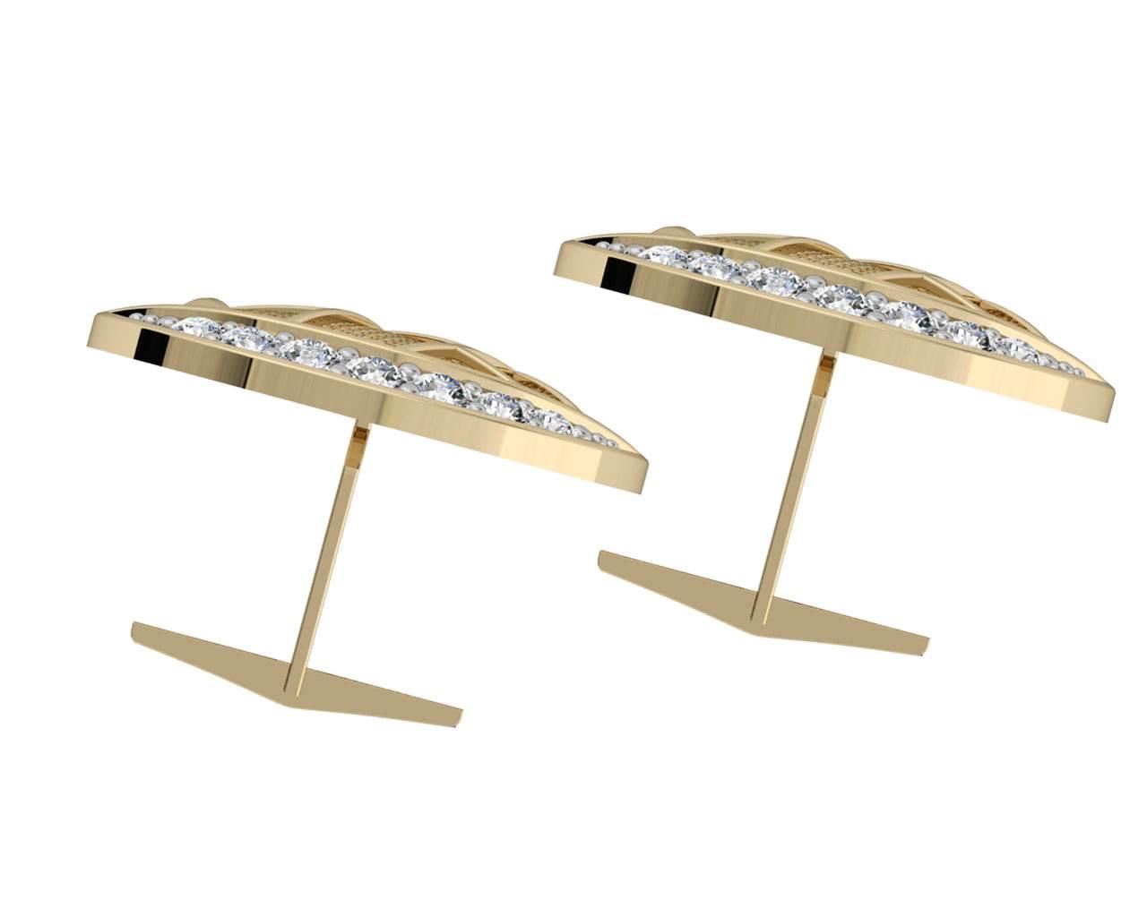 Eric Designer Diamond Cufflink - Jewelslane