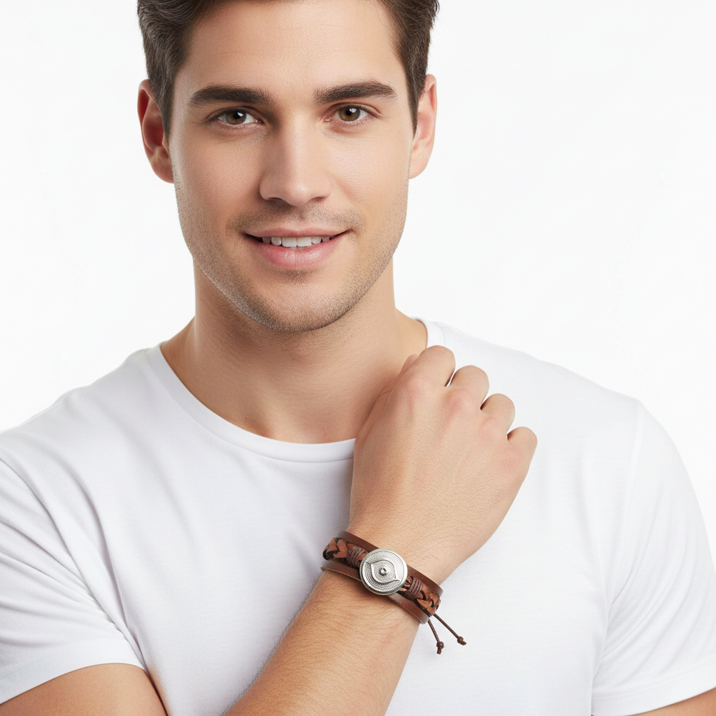 Evil Eye Leather Bracelet for Men
- Jewelslane