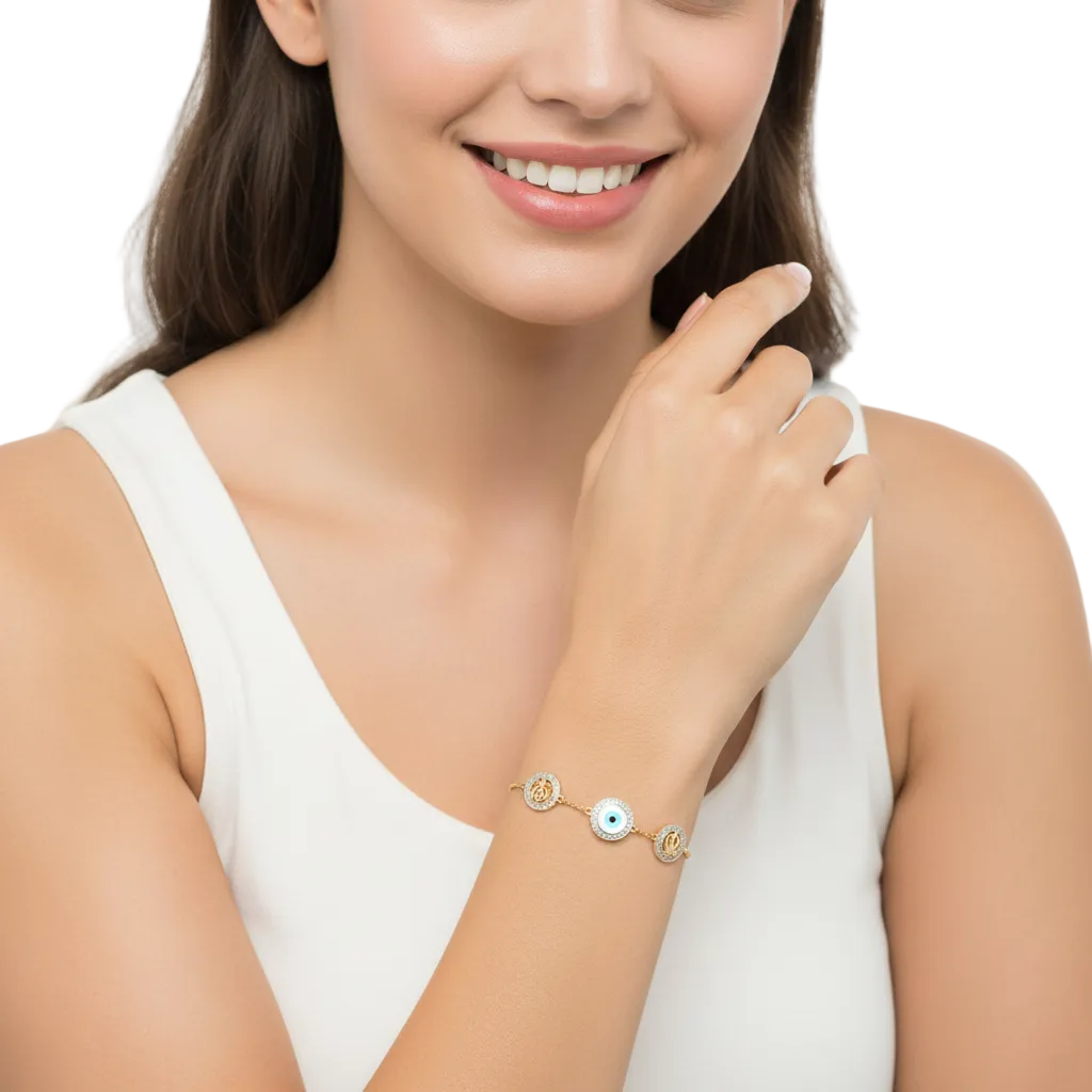 Evil eye, Ik onkaar and khanda bracelet - Jewelslane