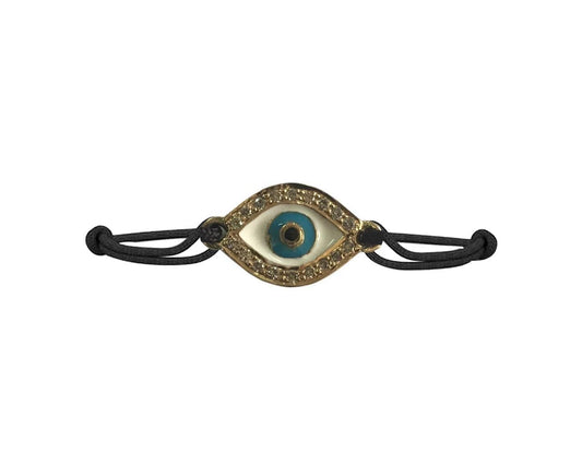 Evil Eye Bracelet in Gold with Diamond & Enamel - Jewelslane