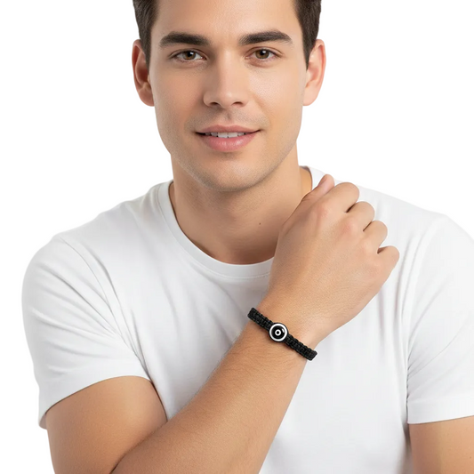 Evil eye bracelet in silver for Men - Jewelslane