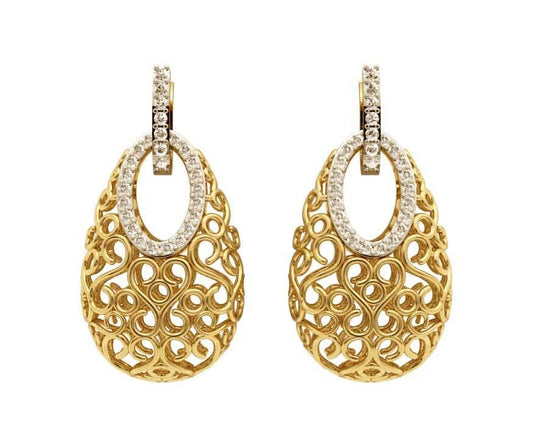 Fancy Gold Filigree Earrings - Jewelslane