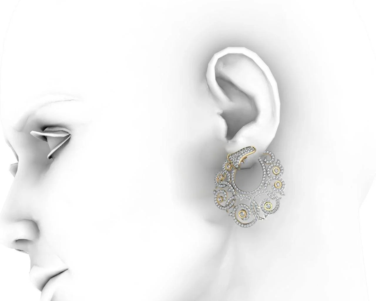Fashionable Diamond Hoops - Jewelslane