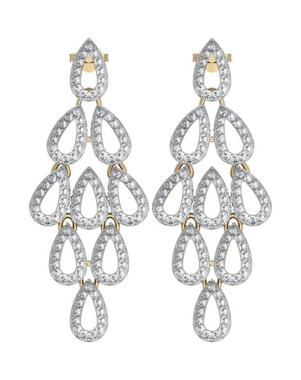 Flexible and light Diamond Danglers - Jewelslane