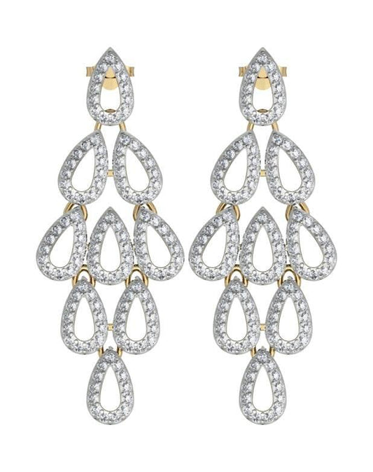 Flexible and light Diamond Danglers - Jewelslane