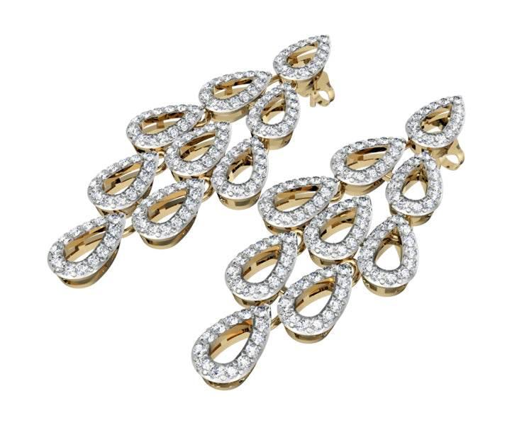 Flexible and light Diamond Danglers - Jewelslane