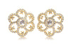 Floral design diamond ear studs - Jewelslane