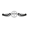 Silver diamond alphabet I bracelet with black adjustable cord