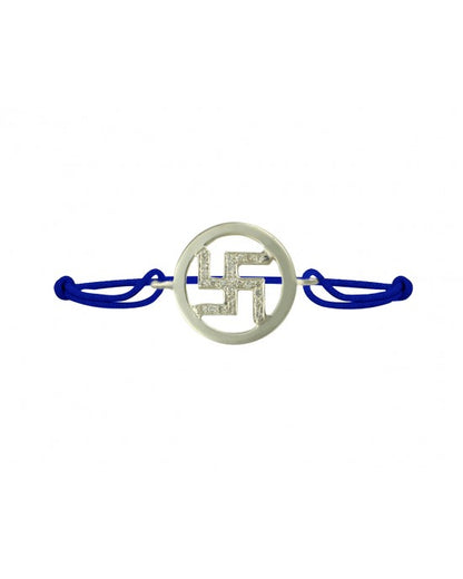 Swastik Inside Diamonds in Silver - jewelslane