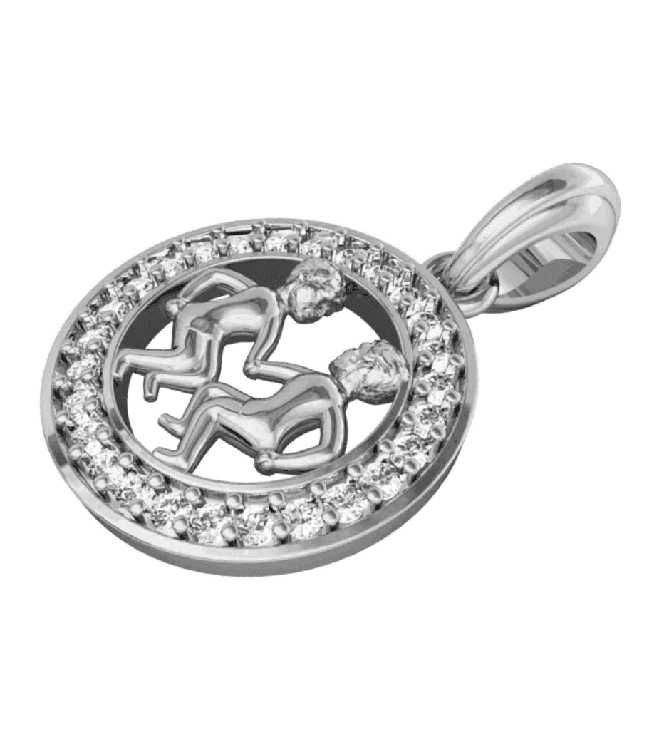 Gemini Charm in silver - Jewelslane