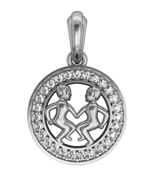 Gemini Charm in silver - Jewelslane