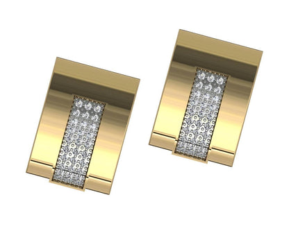 George Gold Diamond Cufflinks - Jewelslane