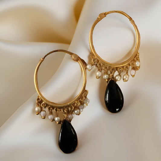 Gold Balis with Pearls - jewelslane