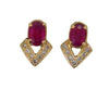 Ruby & Diamond Earring in Gold - Jewelslane